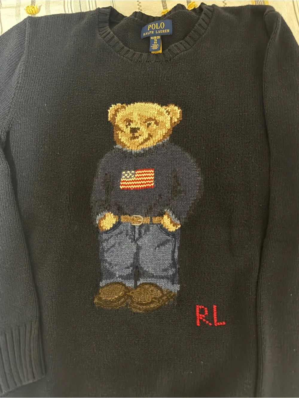 Polo by Ralph Lauren Navy Bear Intarsia Sweater - Picture 2 of 3